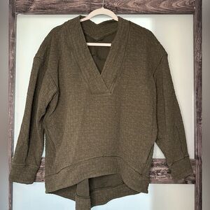 Lululemon Olive V-Neck Pullover